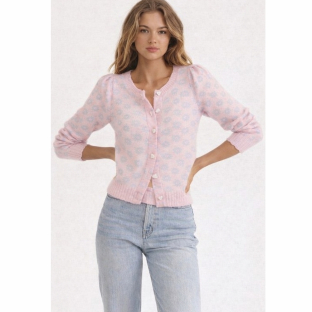 LOVESHACKFANCY LARSEN ROMANTIC CARDIGAN